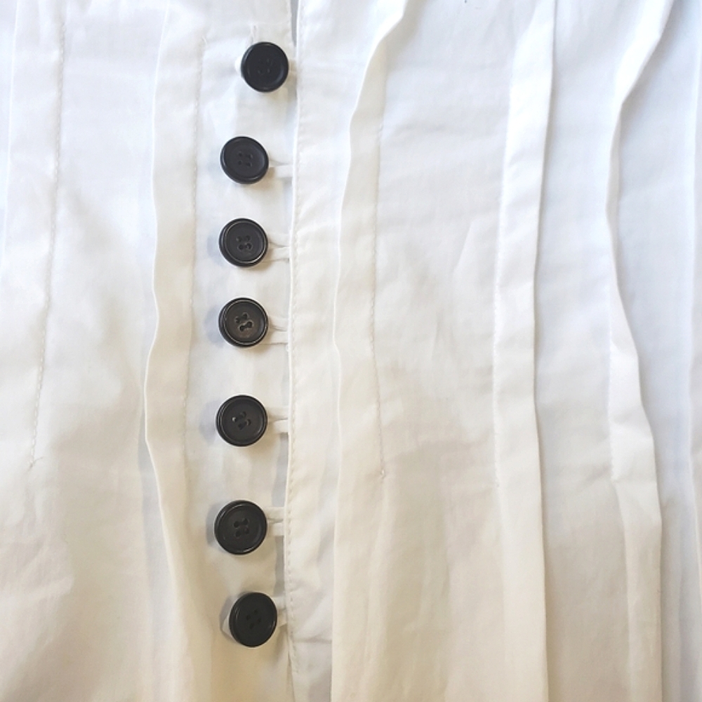 NWT$1,280 Khaite Westin Pintucked Seamed Cotton Poplin Top Sz 10 M - Picture 13 of 16